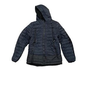London Fog - Kids Reversible Puffer Jacket (L 14-16)‎ - Hooded Winter Coat